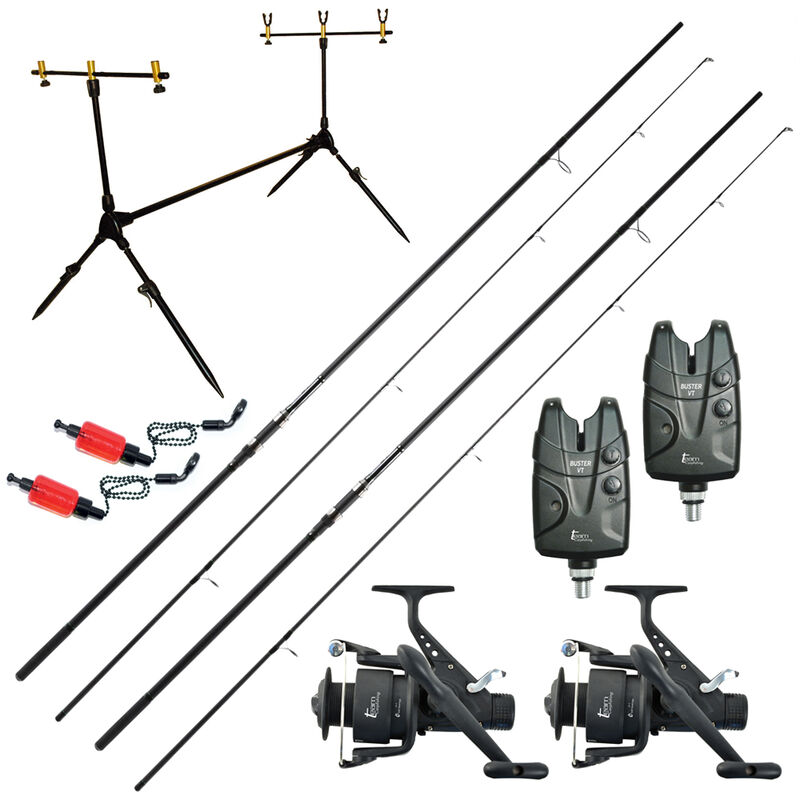 Pack 2 Cannes 12' 2.75lbs + 2 Moulinets 6000 fs + Rod Pod + D&eacute;tections - Cannes | Pacific P&ecirc;che