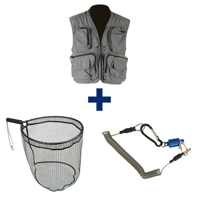 Pack Gilet Grix M + Raquette Rubber 45 + Aimant - Tous nos packs | Pacific P&ecirc;che