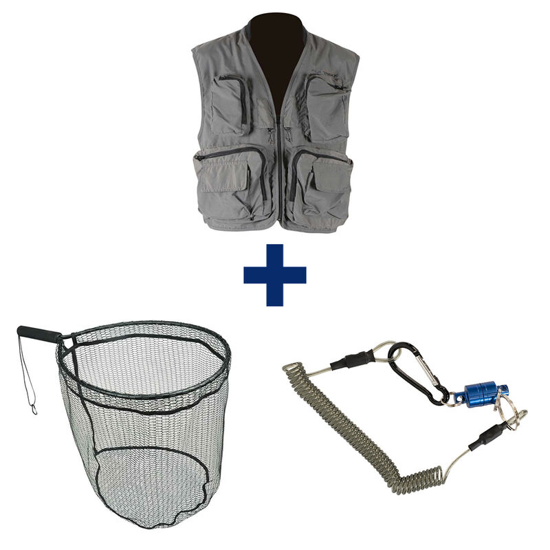 Pack Gilet Grix M + Raquette Rubber 45 + Aimant - Tous nos packs | Pacific P&ecirc;che