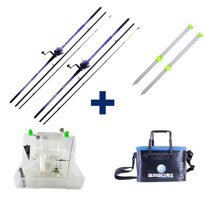 Pack Elementair Surf 450 + Surf Box + Pique Surf Alu 1 M + Baksalt - Packs et ensembles | Pacific P&ecirc;che