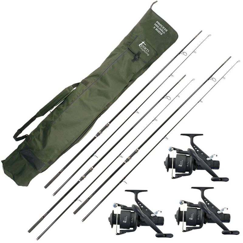 Pack team carpfishing p&ecirc;che carpe 3 cannes + 3 moulinets d&eacute;brayables + fourreau - Cannes | Pacific P&ecirc;che