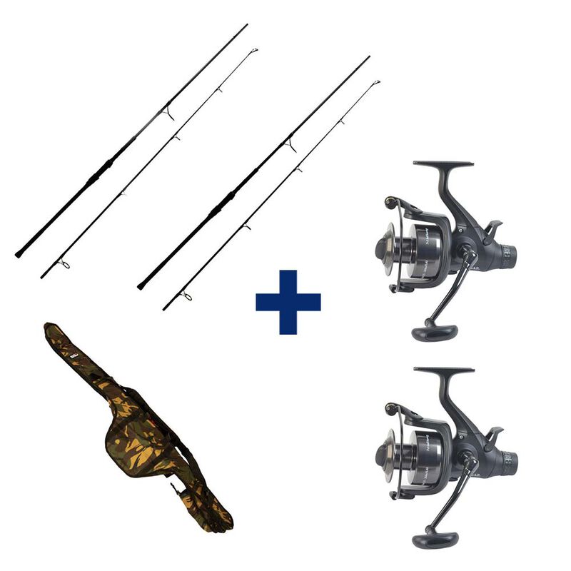 Pack 2 cannes Carp Addict TR 10' 3.5lbs + 2 Moulinets 6000 FR + Fourreau - Cannes | Pacific P&ecirc;che