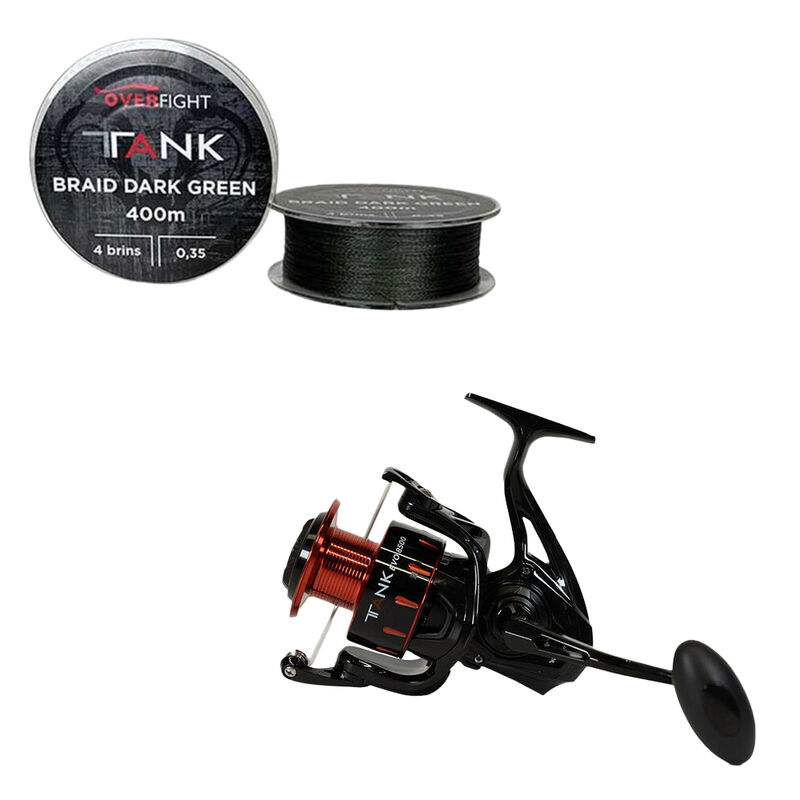 Pack Overfight Tank Evo 8500 +Tank Braid x4 Dark Green - Packs et ensembles | Pacific P&ecirc;che