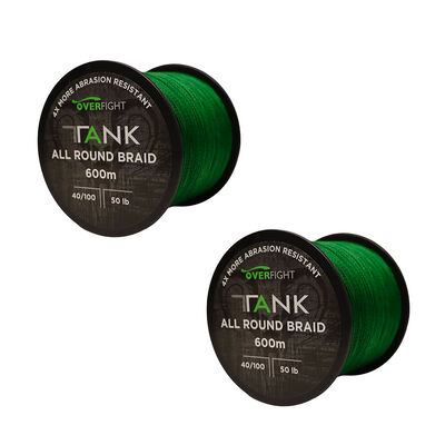 Pack Overfight 2 Tank Braid x4 0.45 mm Dark Green - Packs et ensembles | Pacific P&ecirc;che