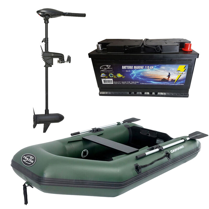 Pack Caiman 250 + Gilet Gonflable XH + Batterie Marine 110 Ah - Packs | Pacific P&ecirc;che