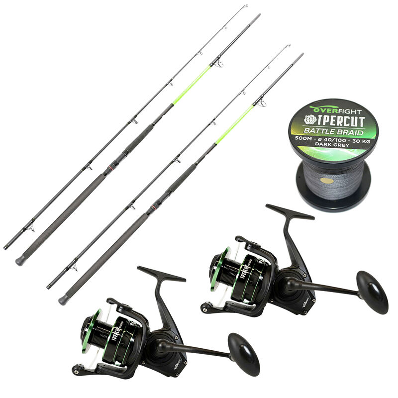Pack Overfight 2 Ipercut Battle 300 cm 200-400 g + 2 Ipercut 8000 FD + Ipercut Battle Braid - Packs et ensembles | Pacific P&ecirc;che