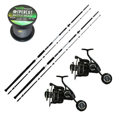 Pack Overfight 2 Glanika Allround 290 cm 150-350 g + 2 Glanika 8000 XT + 1 Ipercute Battle Braid - Packs et ensembles | Pacific P&ecirc;che