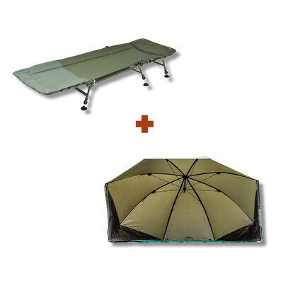 Pack Bedchair + Brolly Process Team Carpfishing - Bivouac Confort | Pacific P&ecirc;che