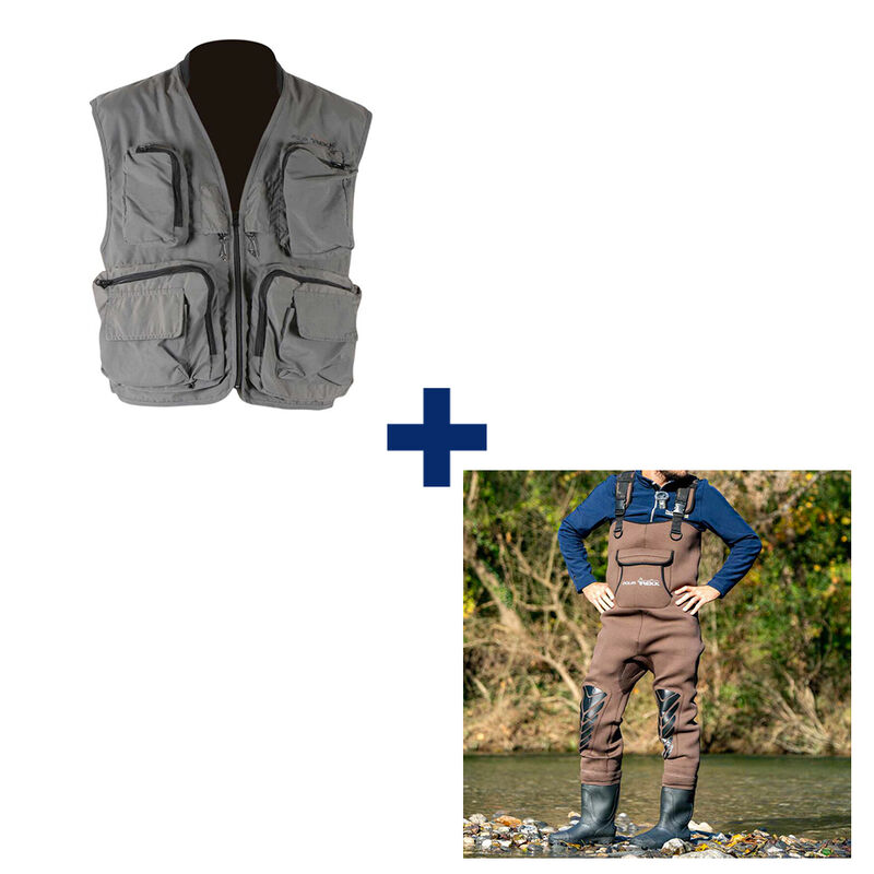 Pack Wader Neo Frost + Gilet Gris - Tous nos packs | Pacific P&ecirc;che