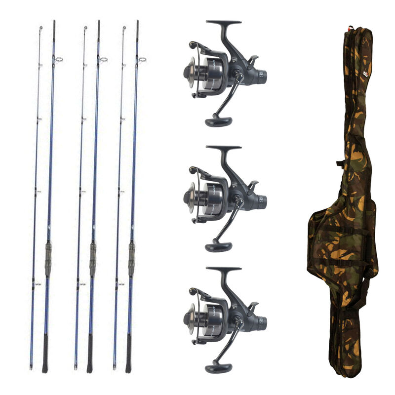 Pack 3 Blue Falcon + 3 Moulinets Carp Addict 6000 fr  + Fourreau - Cannes | Pacific P&ecirc;che