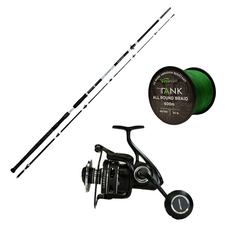 Pack Overfight Glanika Heavy Duty 300 cm 250-300 g + Glanika 8000 XT + Tank Allround Braid - Packs et ensembles | Pacific P&ecirc;che