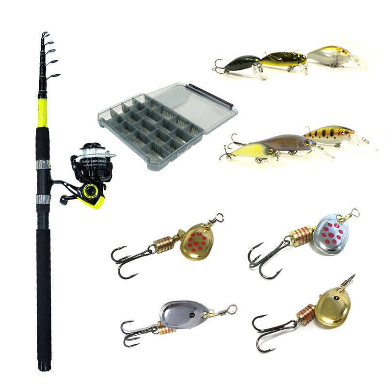 Pack Pr&ecirc;t &agrave; P&ecirc;cher Truite Bzone Striker Telespin 180L 3-10g + Moulinet + Nylon + Leurres + Boites - Packs | Pacific P&ecirc;che