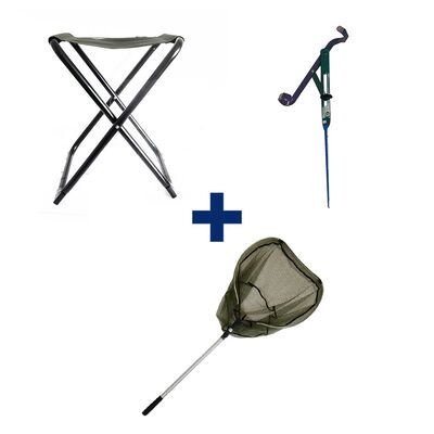 Pack Siege Pliant + Epuisette + Support Canne - Tous nos packs | Pacific P&ecirc;che