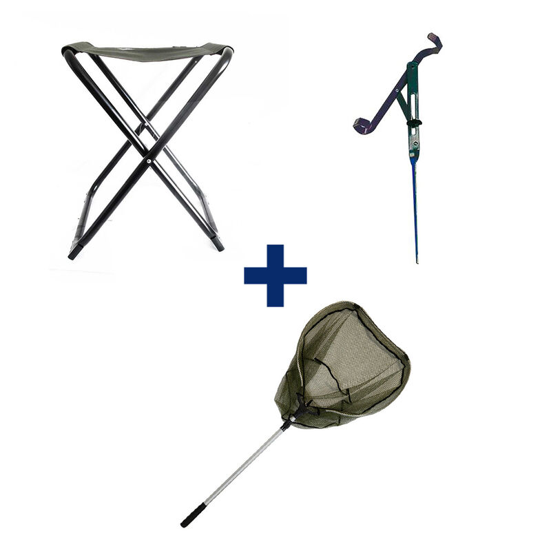 Pack Siege Pliant + Epuisette + Support Canne - Tous nos packs | Pacific P&ecirc;che