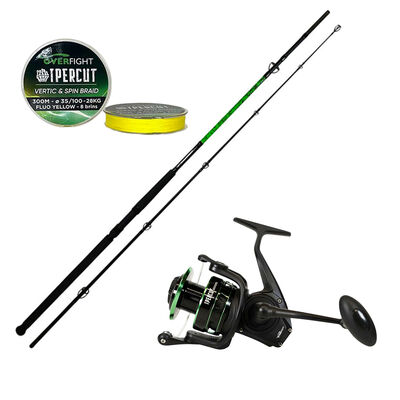 Pack Overfight Ipercut Heavy Spin 270 cm 75-175 g + Ipercut 6000 FD + Ipercut Vertic And Spin Braid - Packs et ensembles | Pacific P&ecirc;che