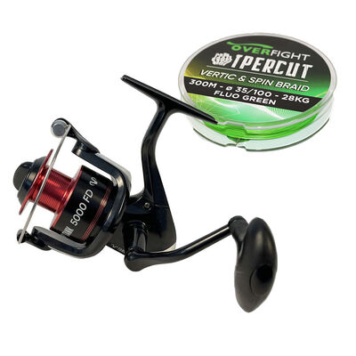 Pack Moulinet Vertical Tank 5000FD + Tresse 35/100 - Packs et ensembles | Pacific P&ecirc;che