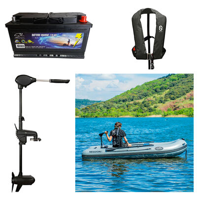 Pack Moteur Frazer 65 LBS + Batterie Marine 110 AH + Session 360 + Gilet Gonflable - Packs | Pacific P&ecirc;che