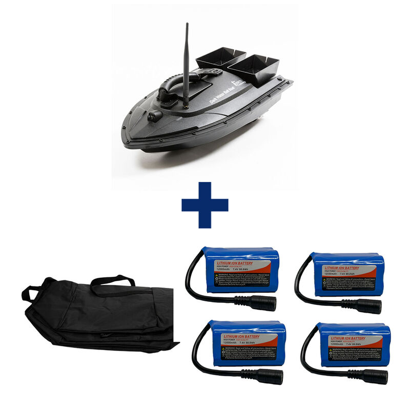 Pack Dark Water Miki Boat +4 Batterie 12000 mAh + SAC - App&acirc;ts / Bateaux amorceur / Spodding | Pacific P&ecirc;che
