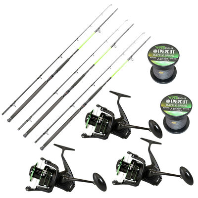 Pack Overfight 3 Ipercut Battle 300 cm 200-400 g + 3 Ipercut 8000 FD + 2 Ipercut Battle Braid - Packs et ensembles | Pacific P&ecirc;che
