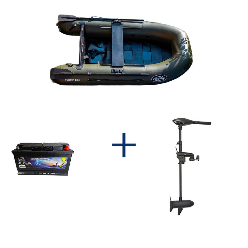 Pack Furtif 250 + Moteur 40 Lbs et Batterie 110 Ah - Navigation | Pacific P&ecirc;che