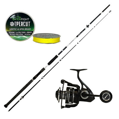 Pack Overfight Glanika Spin 270 cm 75-175 g + Glanika 5000 XT + Ipercut Vertic and Soin Braid - Packs et ensembles | Pacific P&ecirc;che
