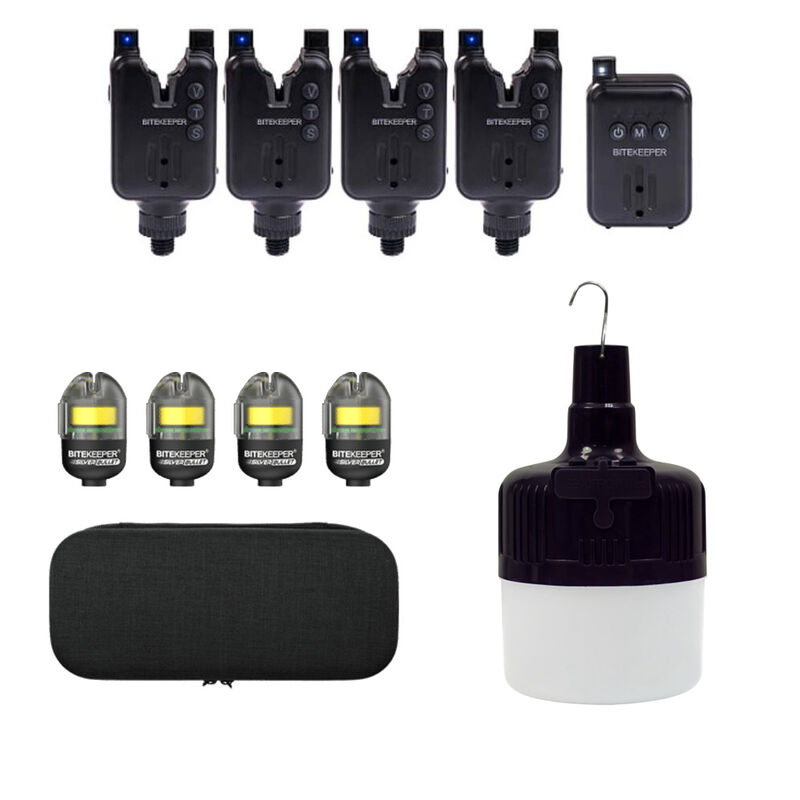 Pack Bite Keeper Black 4+1 + Firefly Biwy Light + 4 Silver Bullet Bobbin - D&eacute;tections | Pacific P&ecirc;che