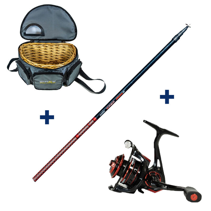 Ensemble Garbolino Canne T&eacute;l&eacute;r&eacute;glable 3m80 + Moulinet 800 + Panier Truite - Packs | Pacific P&ecirc;che