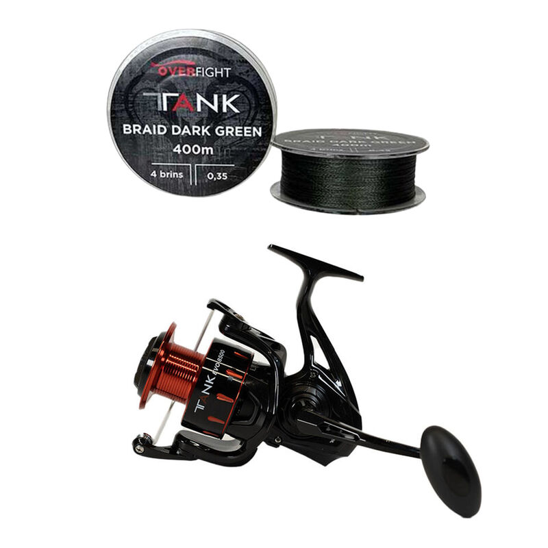 Pack Overfight Tank Evo 5500 + Tank Braid x4 Dark Green - Packs et ensembles | Pacific P&ecirc;che