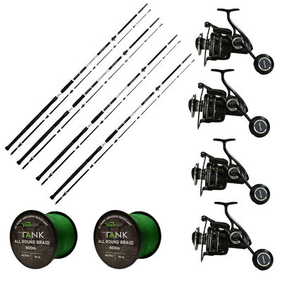 Pack Overfight 4 Glanika Heavy Duty 300 cm 250-300 g + 4 Glanika 8000 XT + 2 Tank Allround Braid - Packs et ensembles | Pacific P&ecirc;che
