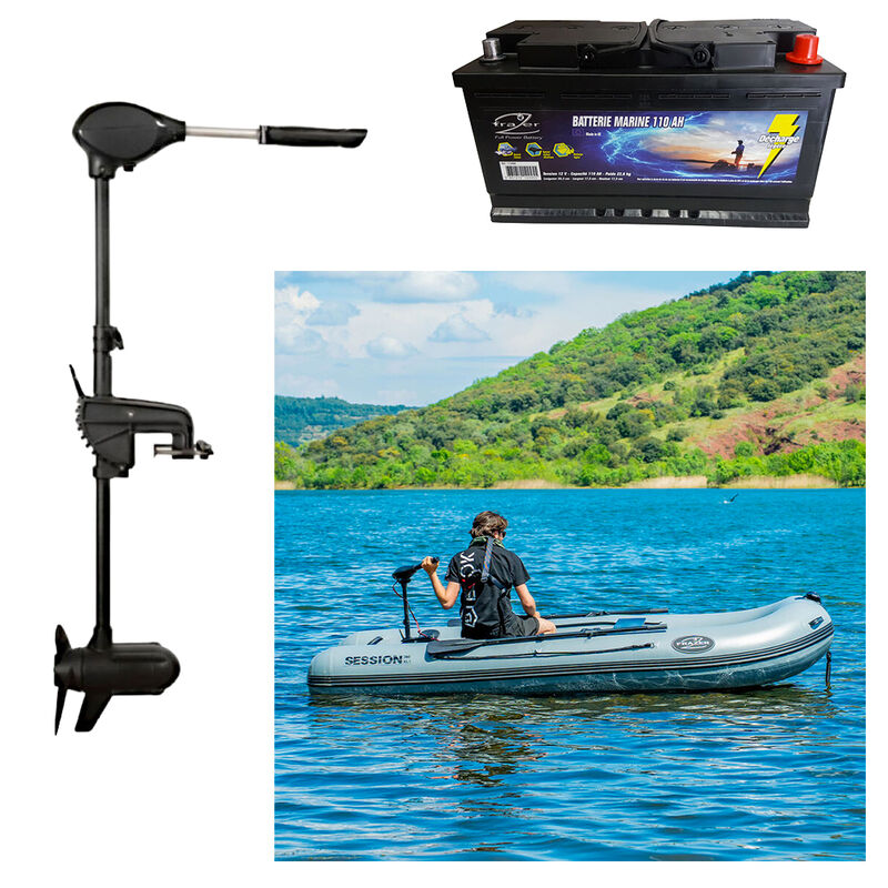 Pack Moteur Frazer 65 LBS + Batterie Marine 110 AH + Session 360 - Packs | Pacific P&ecirc;che