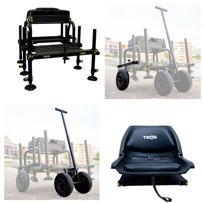 Pack Teos Station TS3 + Turning Seat + Kit Chariot 4 Roues - Packs | Pacific P&ecirc;che