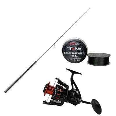 Pack Overfight Tank Evo 5500 + Tank Vertical 1.90 m 150 g + Tank Braid x4 0.35mm Dark Green - Packs et ensembles | Pacific P&ecirc;che