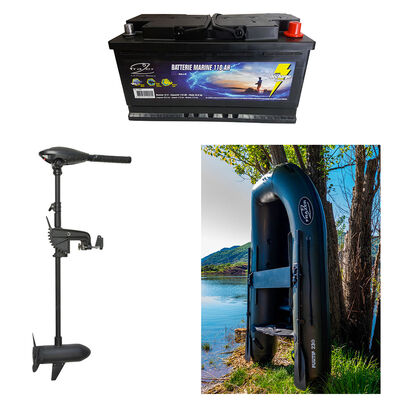 Pack Moteur Frazer 55 Lbs + Batterie Marine 110 AH + Furtif 230 - Packs | Pacific P&ecirc;che