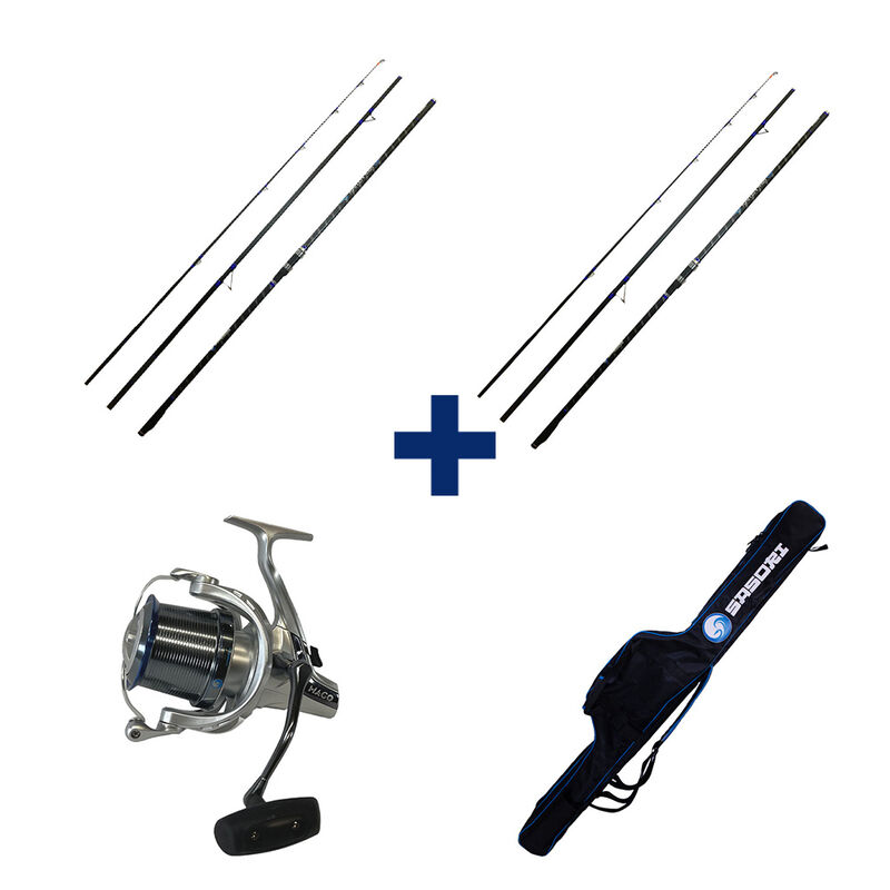 Pack Kaiten 450 Hybrid Surf + Mago XR 8000 100-250g 4m20 - Packs et ensembles | Pacific P&ecirc;che