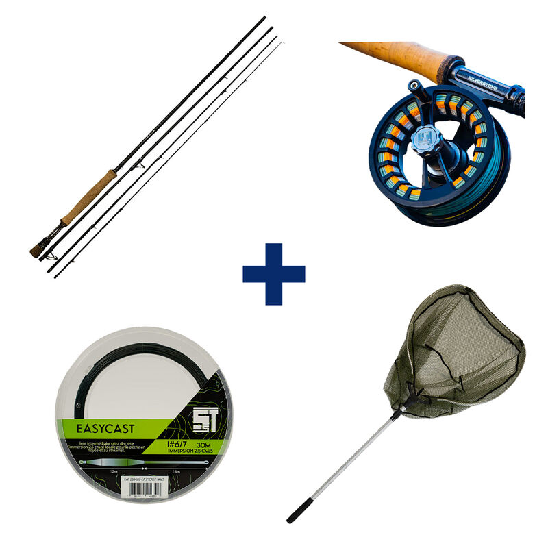 Pack Canne Xbone10' 6/7 + Moulinet Xstream 67 + Soie Intermediaire + Epuisette - Packs | Pacific P&ecirc;che