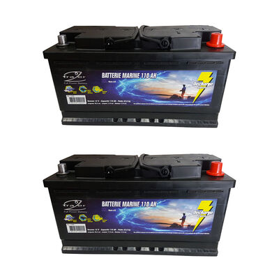 Pack 2 Batterie Marine 110 AH - Packs | Pacific P&ecirc;che