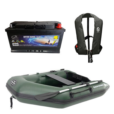Pack Caiman 200 + Gilet Gonflable XH + Batterie Marine 110 Ah - Packs | Pacific P&ecirc;che