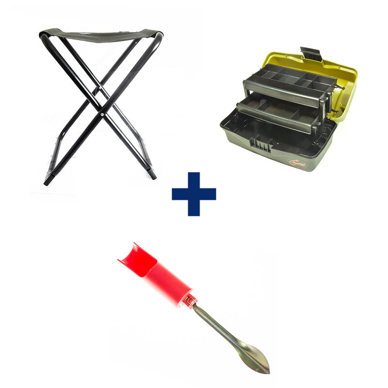 Pack Siege Pliant + Boite 2 Plateaux + Support Canne - Tous nos packs | Pacific P&ecirc;che