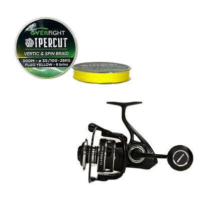 Pack Overfight Glanika 5000 XT + Ipercut Vertic And Spin Braid 0.35 - Packs et ensembles | Pacific P&ecirc;che