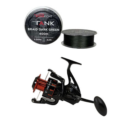 Pack Overfight Tank Evo 6500 + Tank Braid x4 Dark Green - Packs et ensembles | Pacific P&ecirc;che