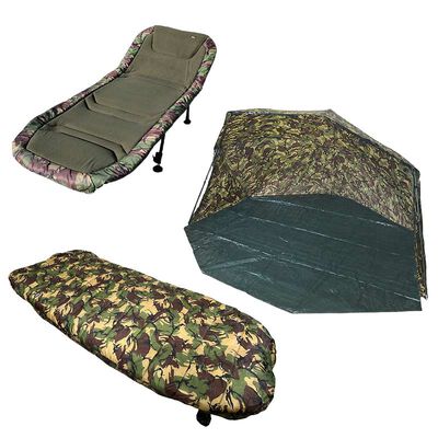 Pack Carp Addict Camo Brolly + Bedchair + Duvet - Bivouac Confort | Pacific P&ecirc;che