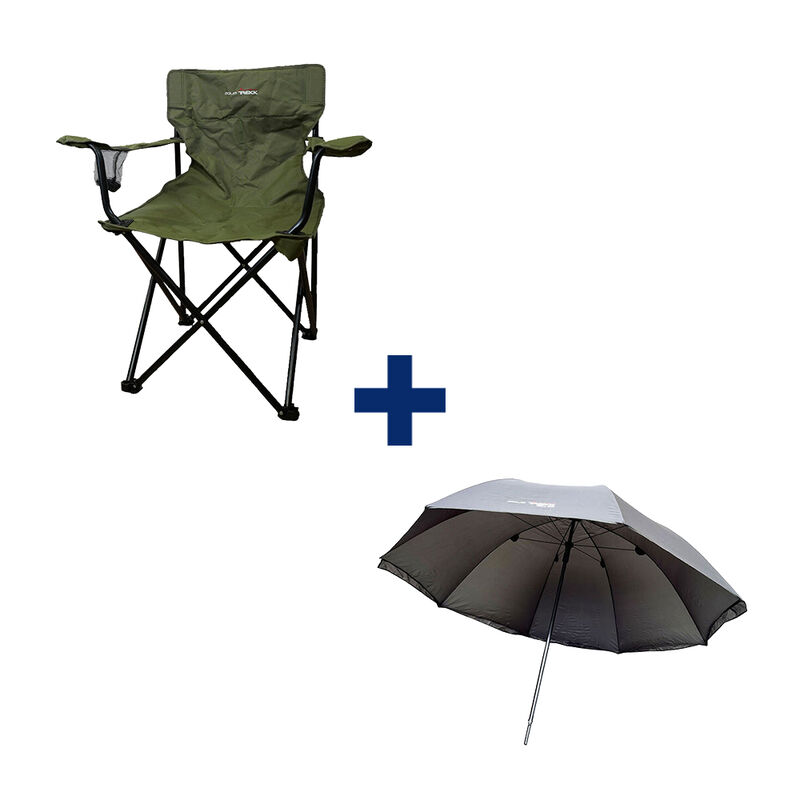 Pack Siege Pliant Kaki + Parapluie Wall 250 - Tous nos packs | Pacific P&ecirc;che