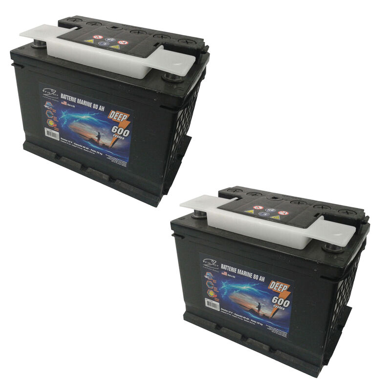 Pack Frazer 2 Batteries Marine 80 AH 600 Cycles - Packs | Pacific P&ecirc;che