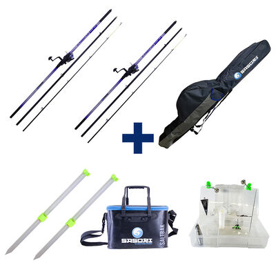 Pack Elementair Surf 420 + Surf Box + Pique Surf Alu 1 M + Fourreau Surf + Baksalt - Packs et ensembles | Pacific P&ecirc;che