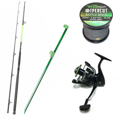 Pack Ipercut battle 3m + Ipercut 7000FD + Ipercut battle braid 0.60 + adjustable sand spike - Packs et ensembles | Pacific P&ecirc;che