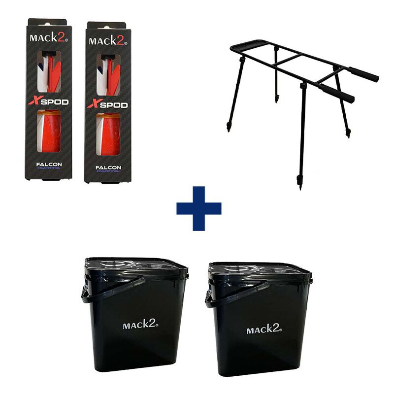 Pack Falcon Competition Double Spod Station + 2 Seaux 17L + 2 Bait Rocket - App&acirc;ts / Bateaux amorceur / Spodding | Pacific P&ecirc;che