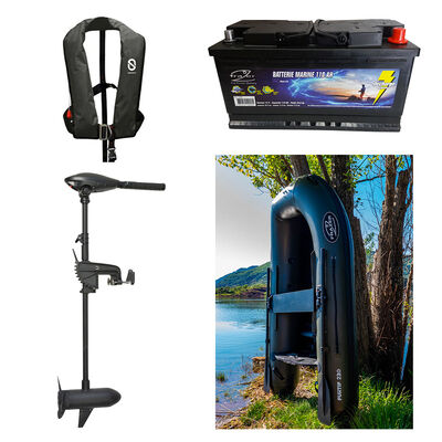 Pack Moteur Frazer 55 Lbs + Batterie Marine 110 AH + Furtif 230 + Gilet Gonflabe XH - Packs | Pacific P&ecirc;che