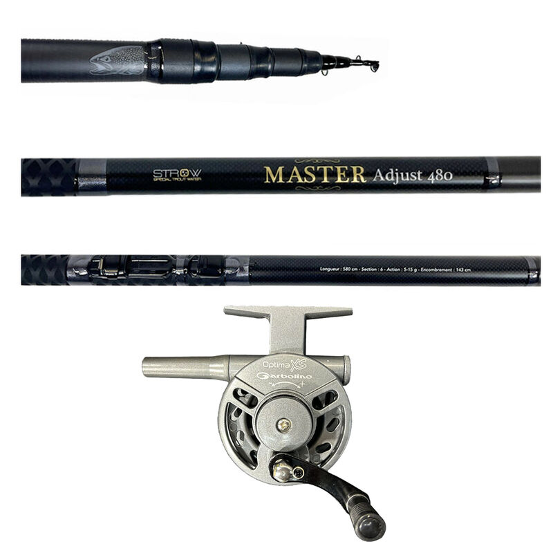 Ensemble MASTER EVO Adjust 480 + Moulinet Optima XS TR65 - Canne + moulinet | Pacific P&ecirc;che