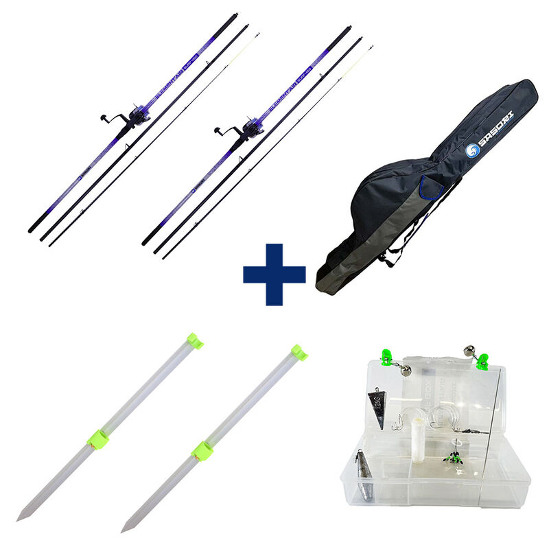 Pack Elementair Surf 450 + Surf Box + Pique Surf Alu 1 M + Fourreau Surf - Packs et ensembles | Pacific P&ecirc;che