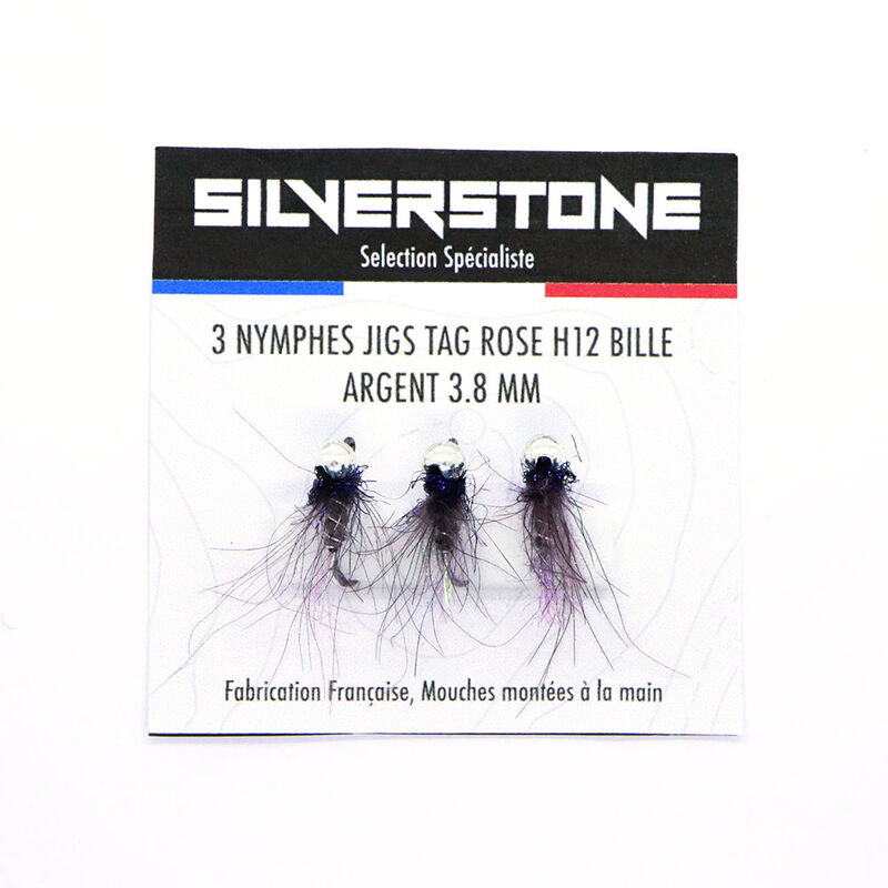 Kit 3 nymphes jigs tag rose h14 bille argent tung 3,5 mm - Nymphes | Pacific P&ecirc;che